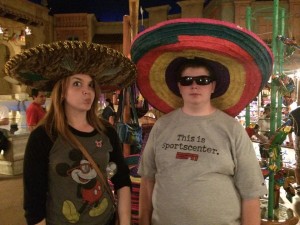 Me and my brother enjoying the Mexico pavilion at EPCOT